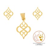 نیم ست طلا - آویز و گوشواره - طرح اسلیمی