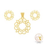 نیم ست طلا - آویز و گوشواره - طرح اسپیرال