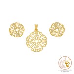 نیم ست طلا - آویز و گوشواره - طرح اسلیمی