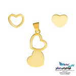 نیم ست طلا - آویز و گوشواره - طرح قلب