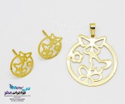 نیم ست طلا - آویز و گوشواره - طرح پروانه