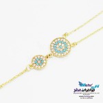 دستبند انگشتری طلا - طرح چشم نظر