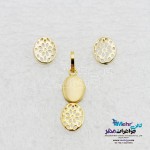 نیم ست طلا - آویز و گوشواره - طرح هندسی
