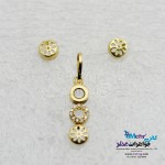 نیم ست طلا - آویز و گوشواره - طرح هندسی