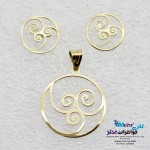 نیم ست طلا - آویز و گوشواره - طرح اسپیرال