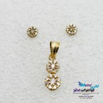 نیم ست طلا - آویز و گوشواره - طرح هندسی
