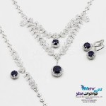 سرویس جواهر - گردنبند و گوشواره و دستبند - طرح گل و گندم