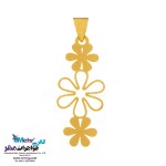 آویز طلا - طرح گل شش پر