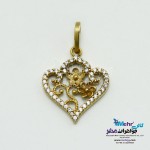 آویز طلا - طرح قلب و گل