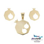 نیم ست طلا - آویز و گوشواره - طرح انار