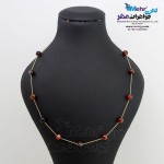 گردنبند رولباسی طلا - سنگ عقیق