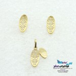 نیم ست طلا - آویز و گوشواره - طرح گل