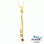 گردنبند طلا - سه کاربرده - طرح سنگ ‌های رنگی