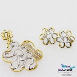 نیم ست طلا - آویز و گوشواره و انگشتر - طرح گل