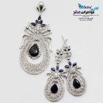 نیم ست جواهر - آویز و گوشواره - طرح طاووس