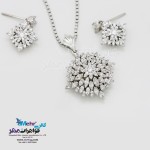 نیم ست جواهر - آویز و گوشواره و انگشتر- طرح مارکیز