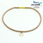 گردنبند طلا و چرم - طرح فرشته