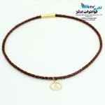 گردنبند طلا و چرم - طرح جوانه