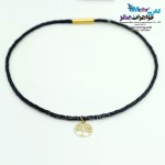 گردنبند طلا و چرم - طرح درخت زندگی