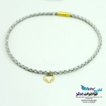 گردنبند طلا و چرم - طرح قلب و دست