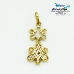 آویز طلا - طرح گل شش پر