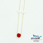 گردنبند طلا - طرح گل و پروانه