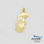 آویز طلا - طرح آدم برفی و چتر