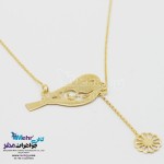 گردنبند طلا - طرح گل و پرنده