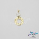 آویز طلا - طرح دایره و صدف گل