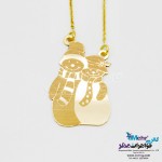 گردنبند طلا - طرح آدم برفی عاشقانه