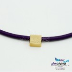 گردنبند طلا و چرم - طرح هندسی