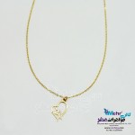 گردنبند طلا - طرح قلب و پرنده