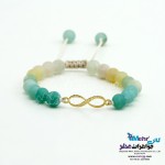 دستبند طلا و سنگ - طرح بی نهایت