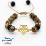 دستبند طلا و سنگ - طرح جغد