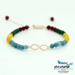دستبند طلا و سنگ - طرح بی نهایت