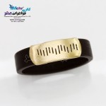 انگشتر طلا و چرم - طرح خط