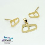 نیم ست طلا - آویز و گوشواره - طرح ه نیمانی