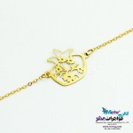 دستبند طلا - طرح انار و گل