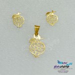 نیم ست طلا - آویز و گوشواره - طرح انار و قلب