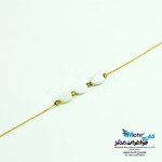 دستبند طلا و سنگ - طرح برگ