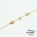 دستبند طلا و سنگ - سواروسکی قلب و گل