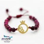 دستبند طلا و سنگ - طرح انار