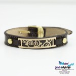 دستبند طلا و چرم - طرح اسپیرال