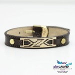 دستبند طلا و چرم - طرح پیکان