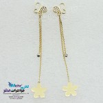 گوشواره طلا - طرح گل و پروانه