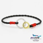 دستبند طلا و چرم - طرح برمس