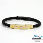 دستبند طلا و چرم - طرح سه بعدی