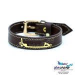 دستبند طلا و چرم - طرح خدا