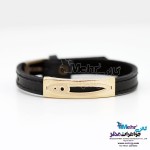 دستبند طلا و چرم - طرح ماهی