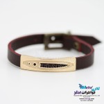 دستبند طلا و چرم - طرح ماهی